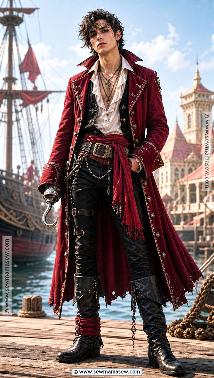 Harry Hook Descendants Costume With Red Coat - 35 descendants costumes