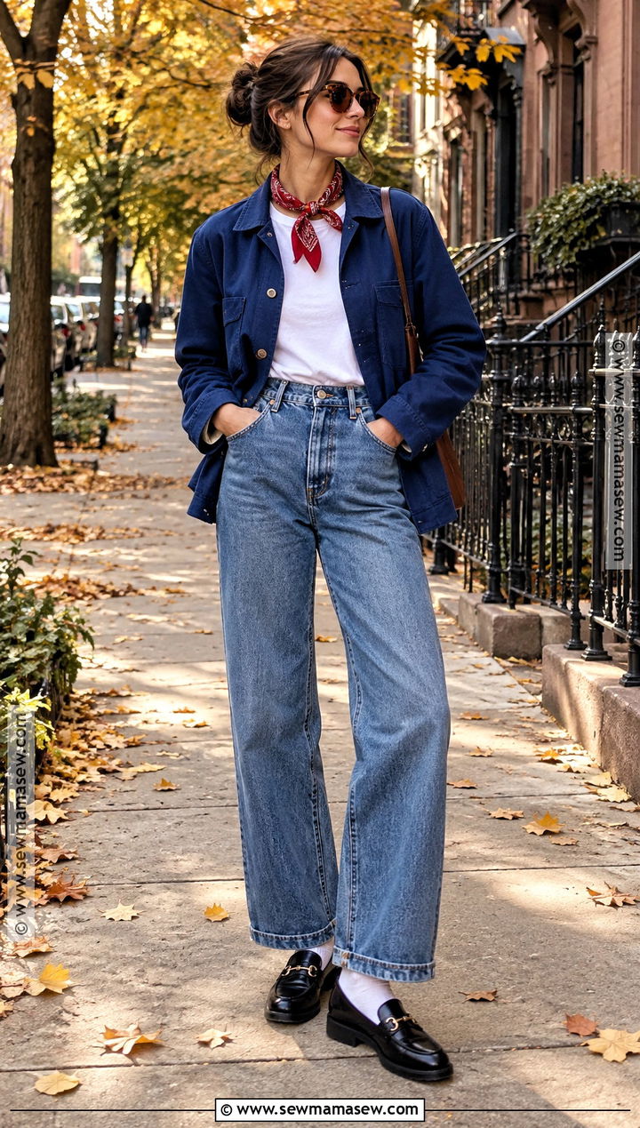 Harry Styles Chore Jacket With Wide Leg Jeans Outfit - 15 harry styles classic fall fun