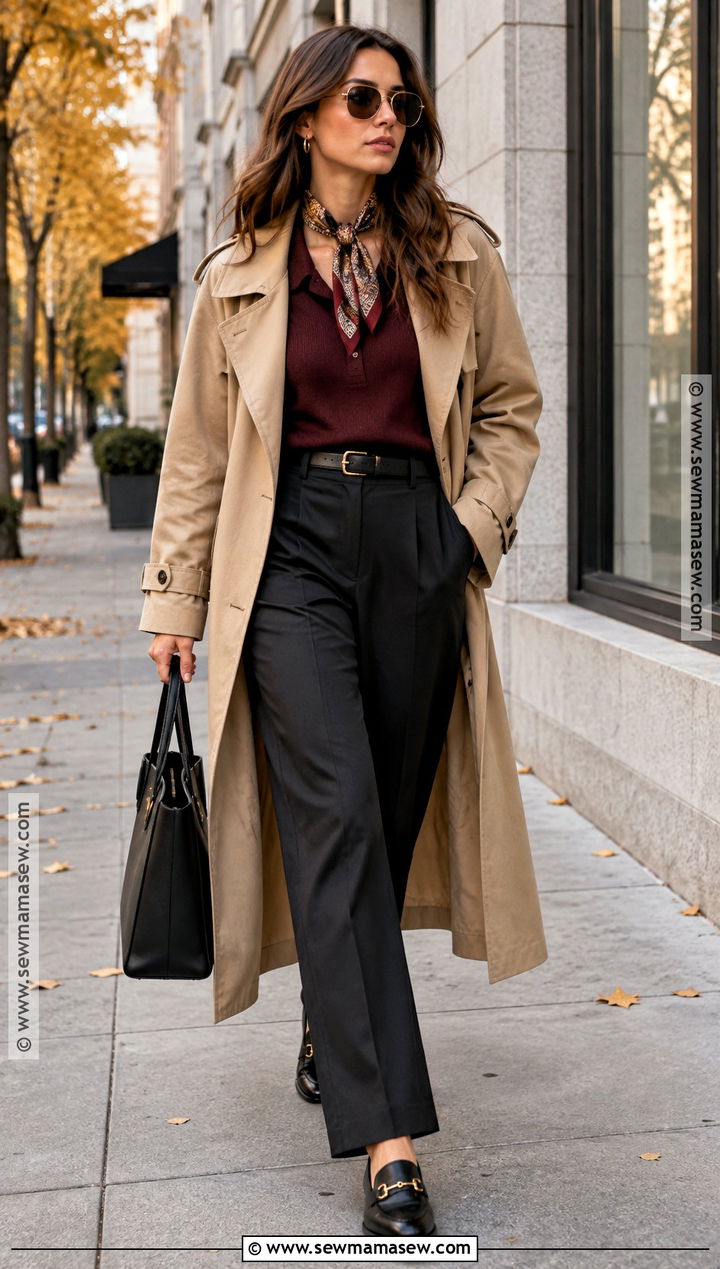 Harry Styles Trench Coat With Straight Leg Trousers Outfit - 15 harry styles classic fall fun