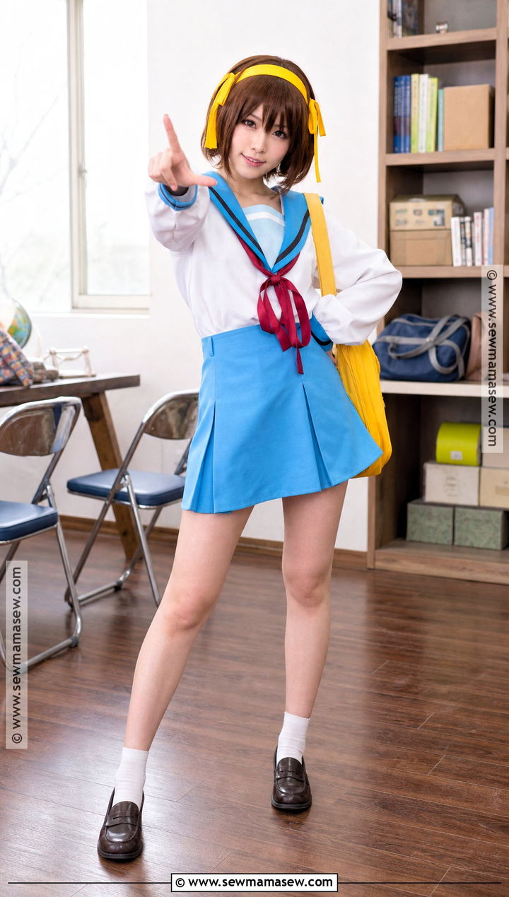 Haruhi Suzumiya Cosplay With Blue Uniform - 35 Easy Cosplay Ideas Women Anime