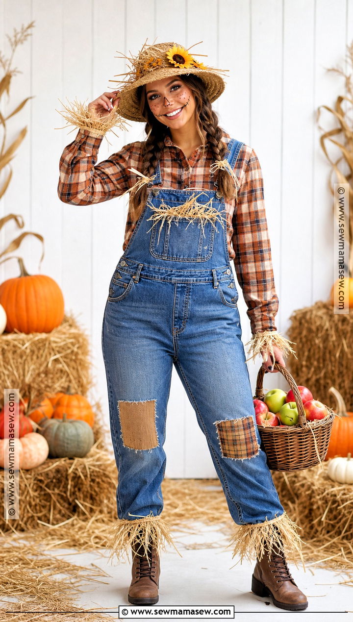 Harvest Scarecrow Costume With Plaid Shirt - 45 costumes ideas
