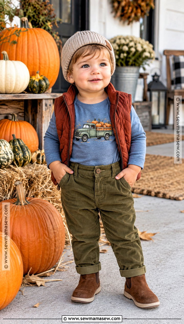 Harvest Truck Onesie Outfit - 15 thanksgiving onesie ideas for boys