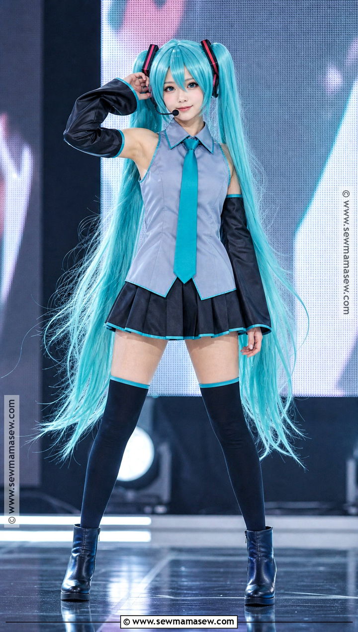 Hatsune Miku Cosplay With Gray And Teal Outfit - 40 female cosplay ideas