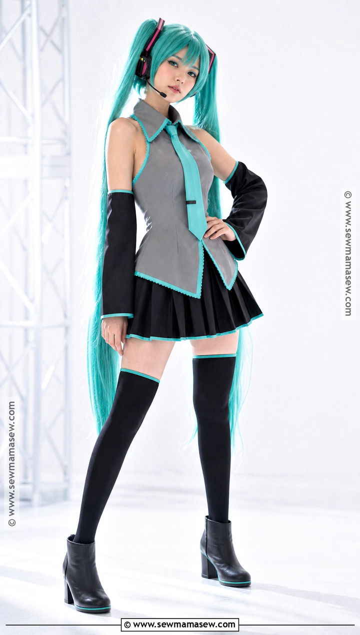 Hatsune Miku Costume With Blue Twin Tails - 30 halloween costumes blue hair