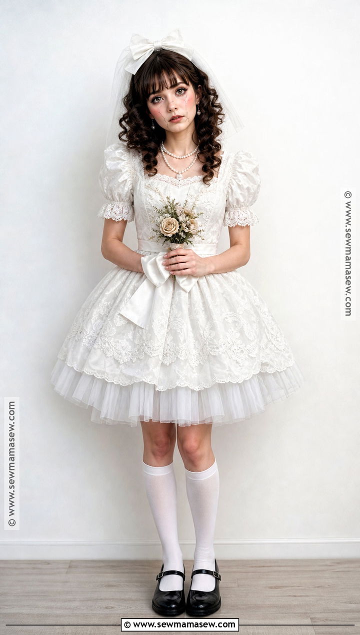 Haunted Doll Bride Costume With Porcelain Makeup - 35 bride costume ideas