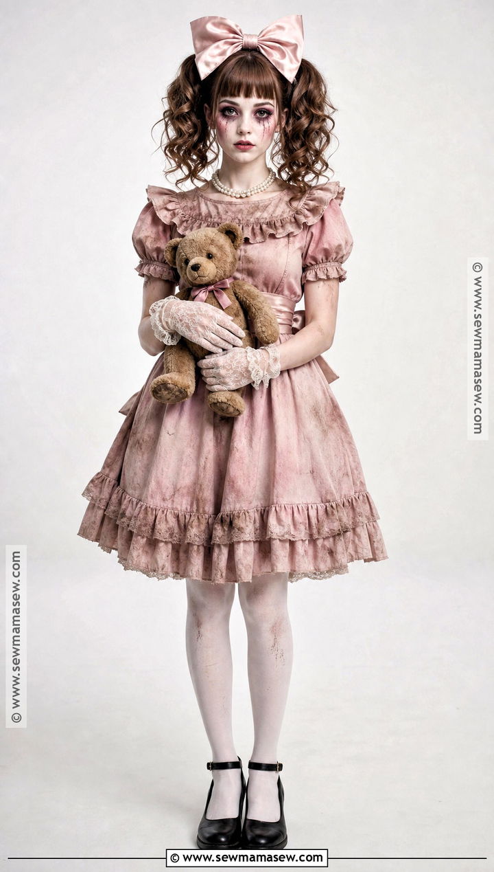 Haunted Doll Costume With Ruffled Dress - 35 killer costume ideas