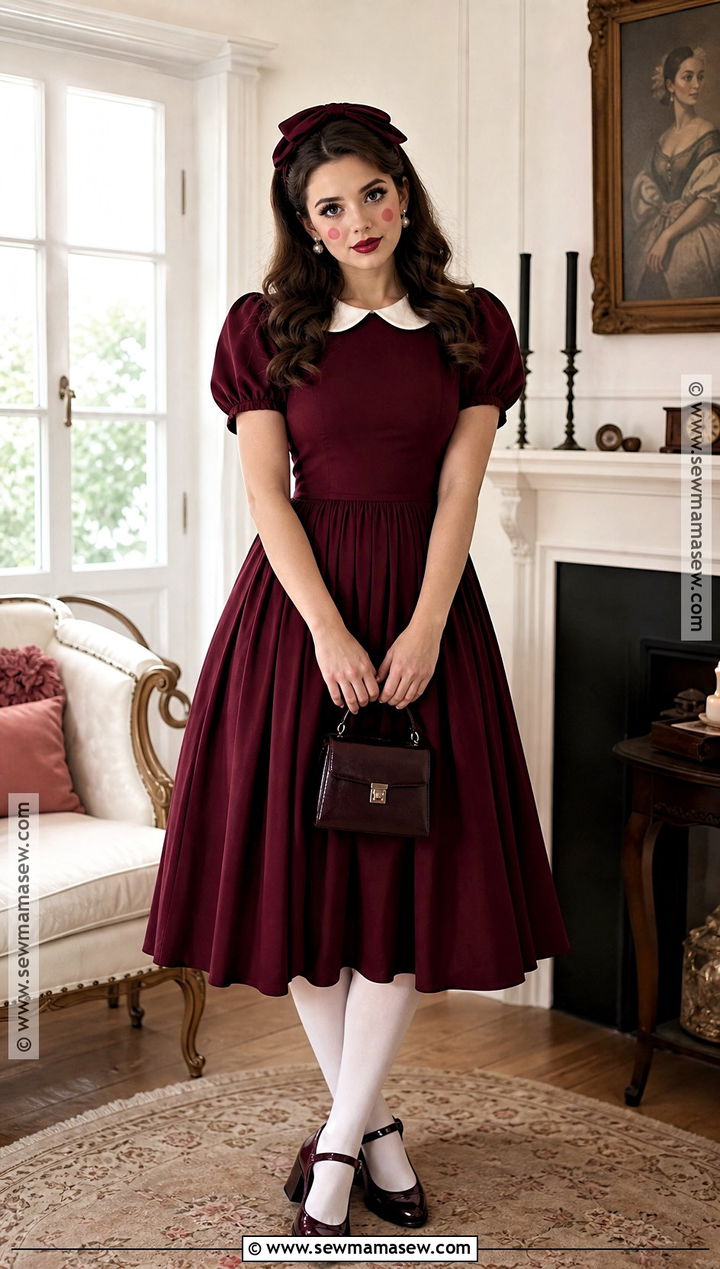 Haunted Doll Halloween Outfit With Puff Sleeve Dress - 35 Halloween Outfits for Women