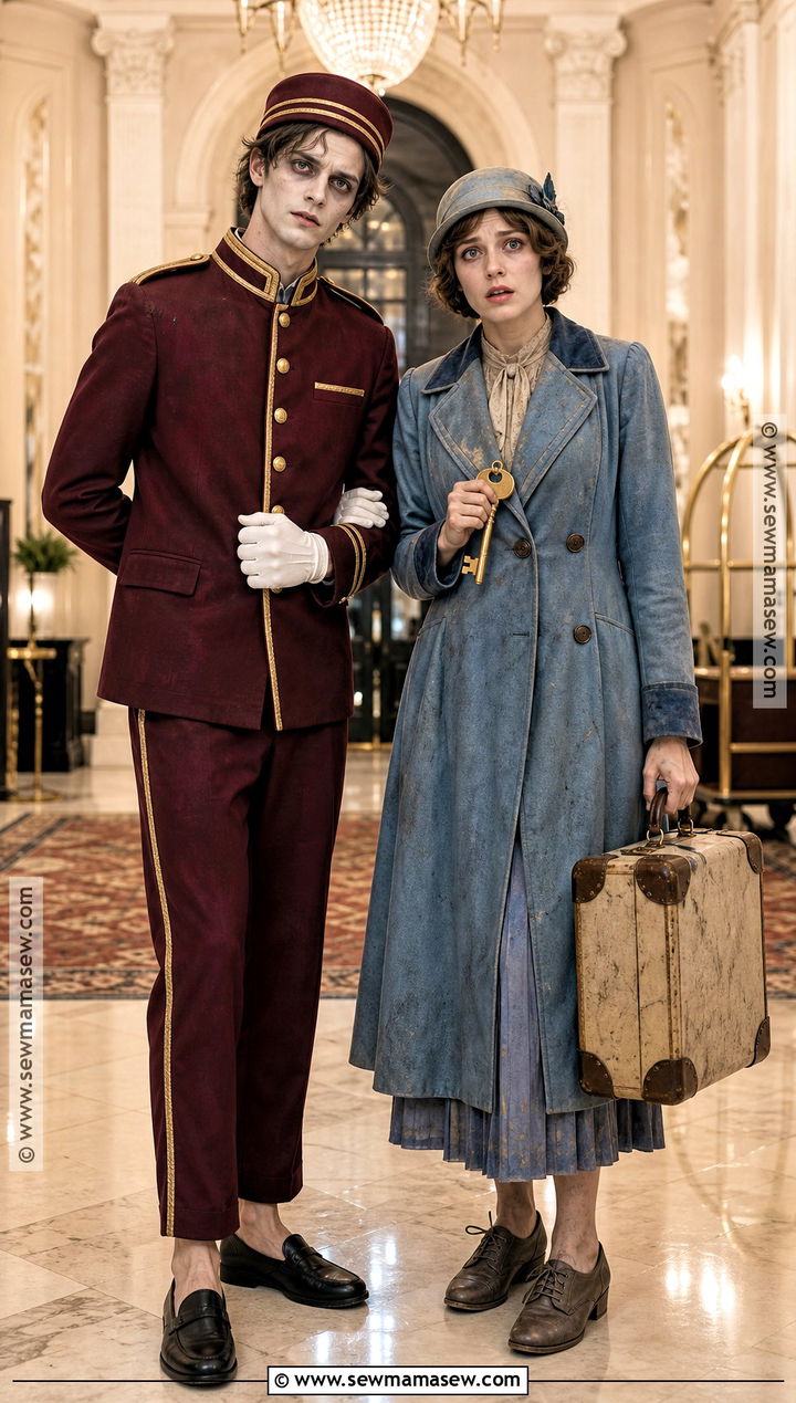 Haunted Hotel Bellhop And Lost Guest Duo Costume - 40 duo halloween costumes unique