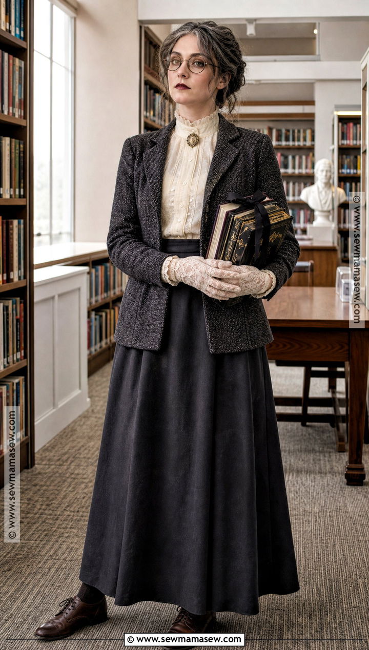 Haunted Librarian Costume With Vintage Books - 35 spooky halloween costumes