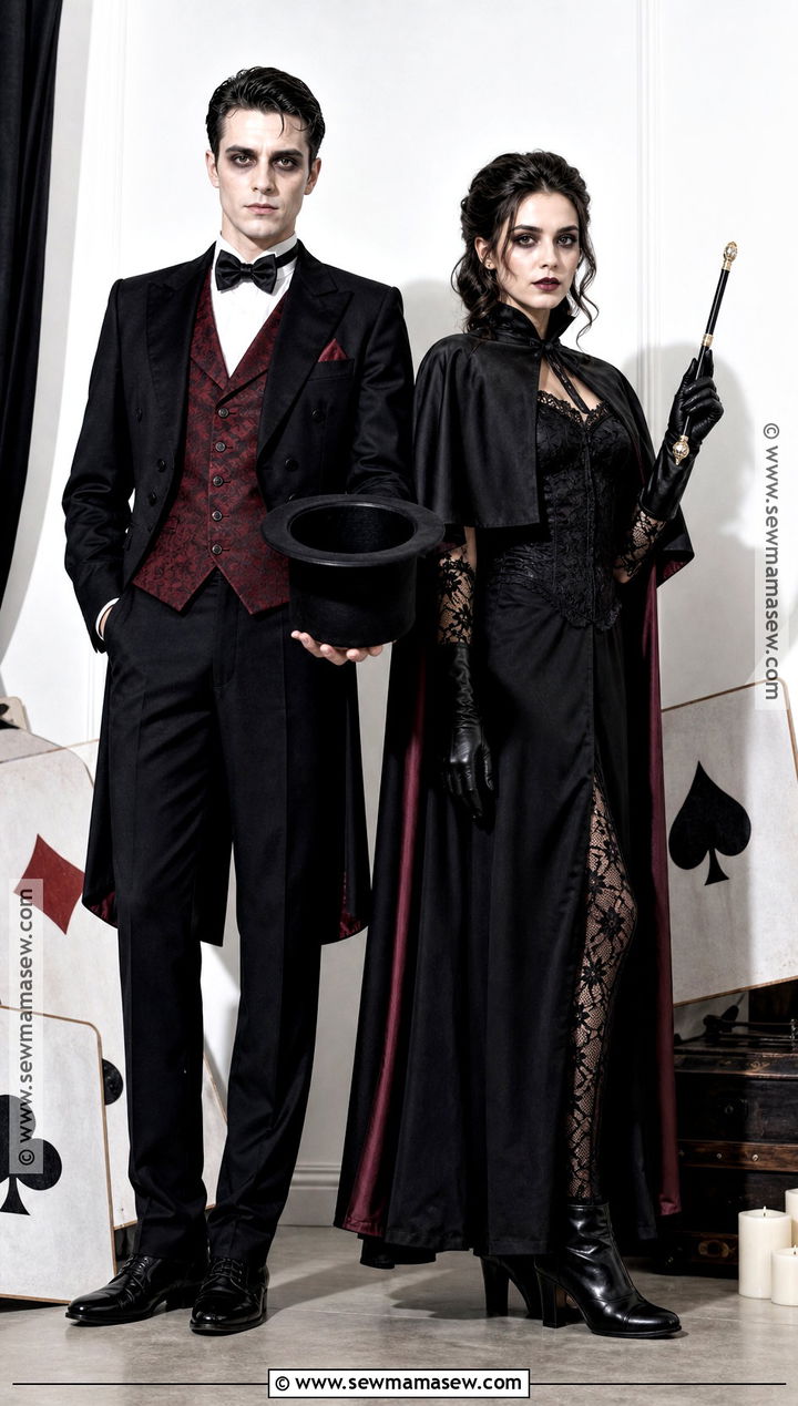 Haunted Magician And Assistant Costume - 30 scary couple costumes