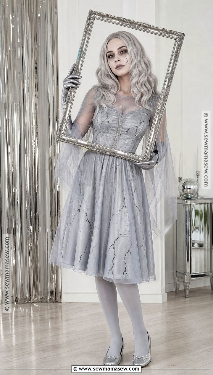 Haunted Mirror Spirit Costume With Silver Frame - 50 scary halloween costume ideas