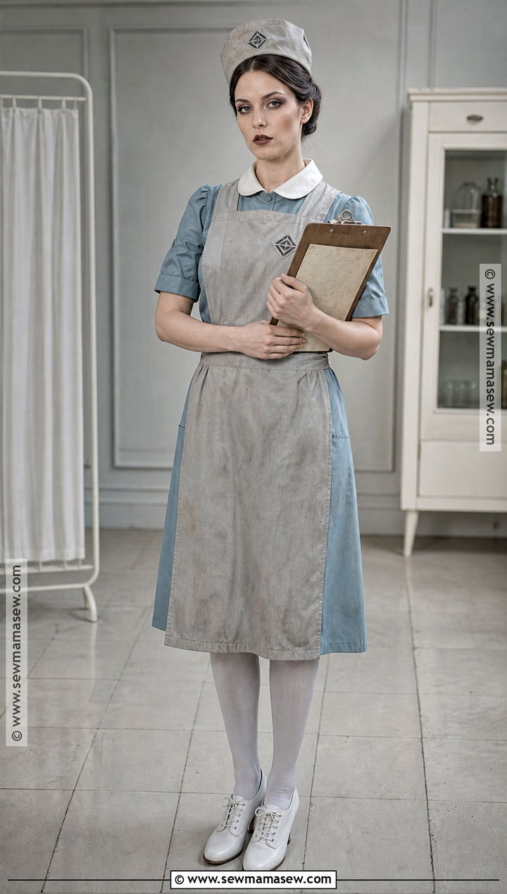 Haunted Nurse Costume With Gray Uniform - 45 scary costumes