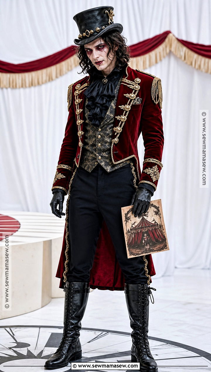 Haunted Ringmaster Costume With Red Tailcoat - 35 spooky halloween costumes