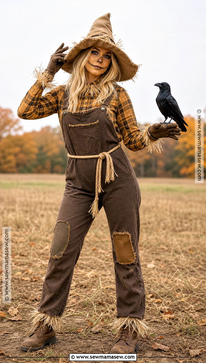 Haunted Scarecrow Costume With Burlap Hat - 30 horror costumes