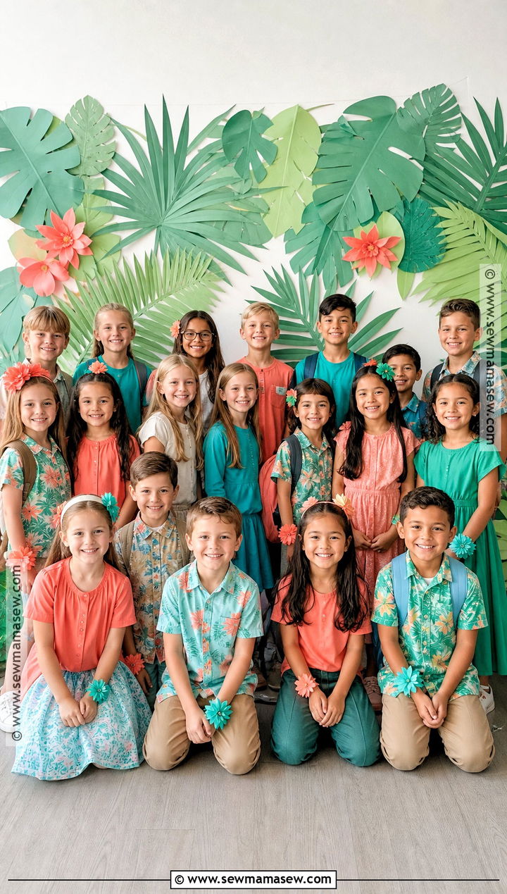 Hawaiian Class Group School Outfit - 30 hawaiian dress up day school ideas