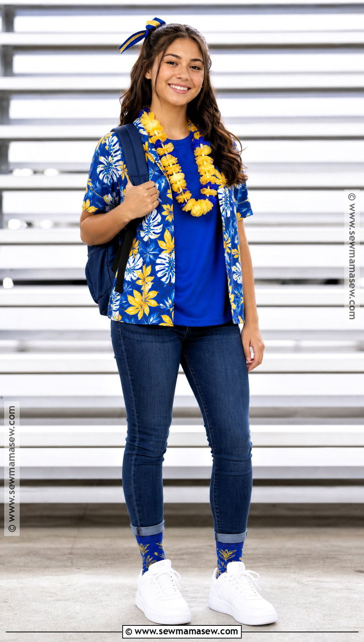 Hawaiian Shirt And School Colors Outfit - 30 hawaiian dress up day school ideas