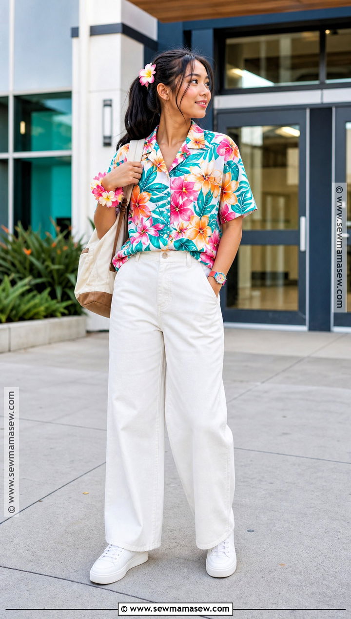 Hawaiian Shirt And White Pants Outfit - 30 hawaiian dress up day school ideas