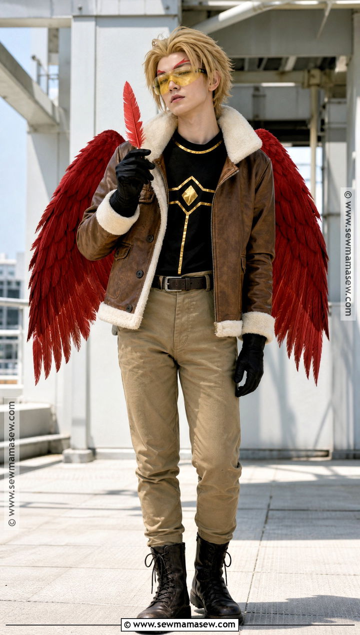 Hawks Hero Costume With Red Wings - 30 bnha hero costumes ideas