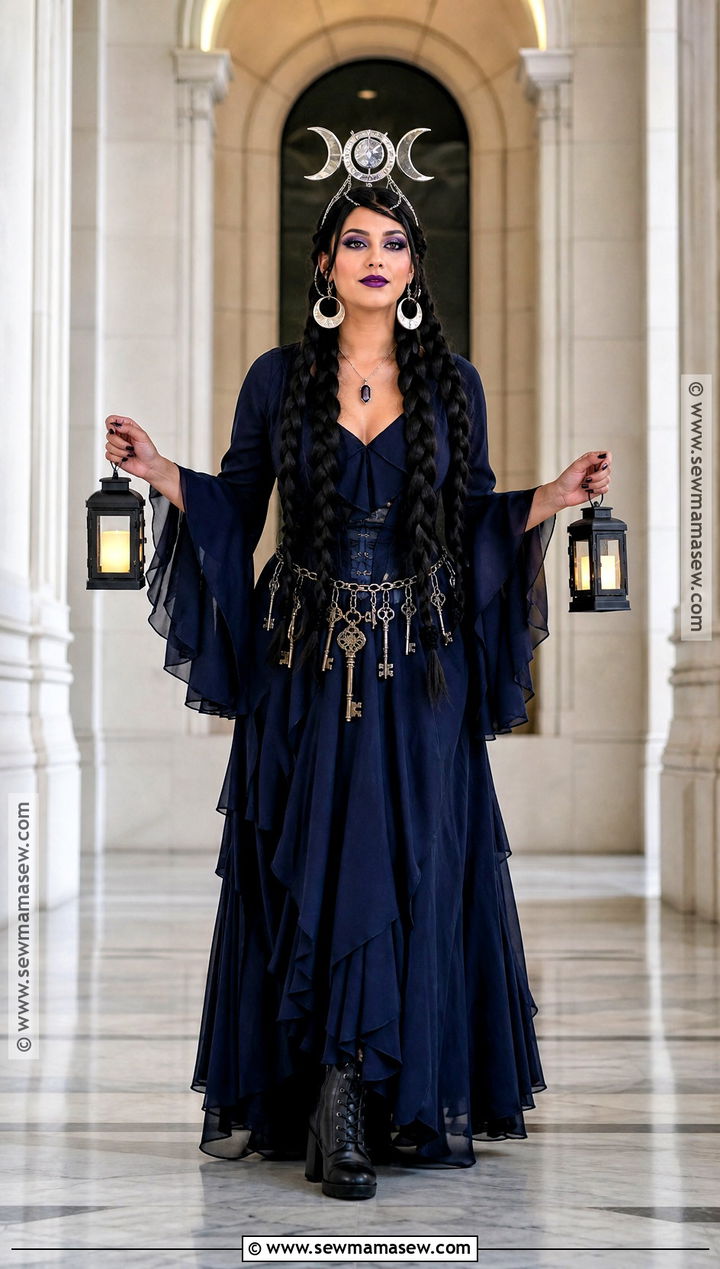 Hecate Greek Goddess Costume With Key Belt - 30 greek godesses costume halloween ideas