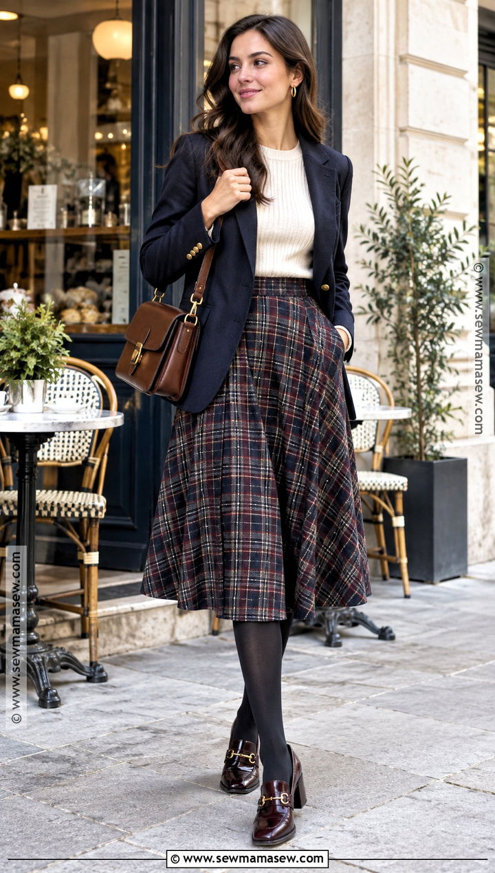 Heeled Loafers With a Plaid Skirt - 15 Autumn Winter Fashion Shoes