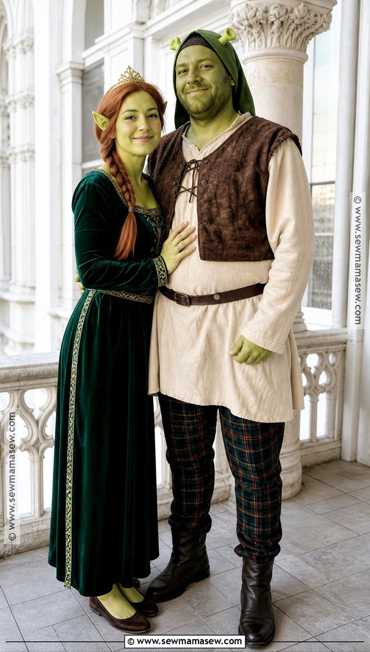Heidi Klum And Tom Kaulitz Shrek Couple Costume - 30 iconic celebrity halloween costumes