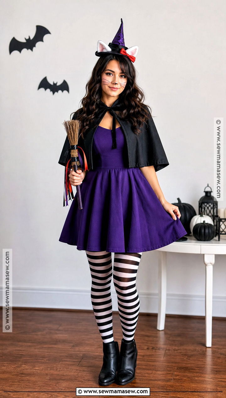 Hello Kitty Witch Costume With Purple Dress - 40 hello kitty halloween costume ideas
