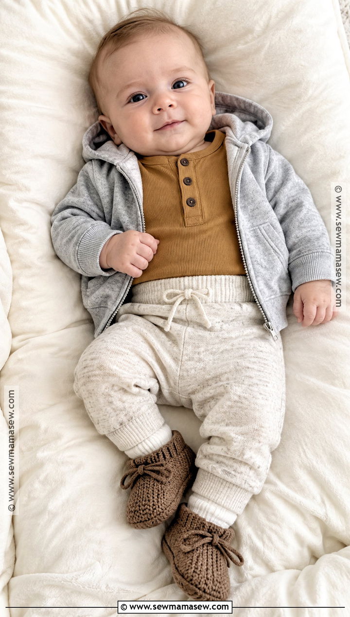 Henley Bodysuit and Joggers Newborn Boy Outfit - 15 fall newborn outfits for boys