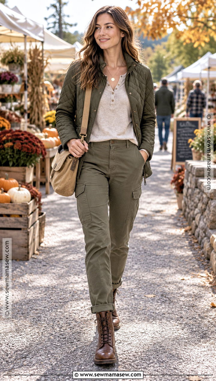 Henley Fall Tee Shirt With Utility Pants - 20 Fall Tee Shirts