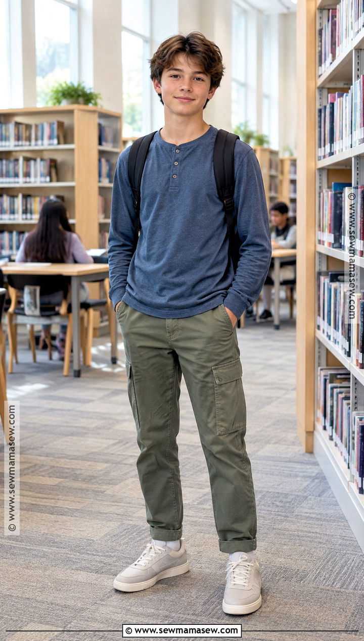Henley Shirt And Utility Pants Outfit - 15 back to school outfits middle school for boys