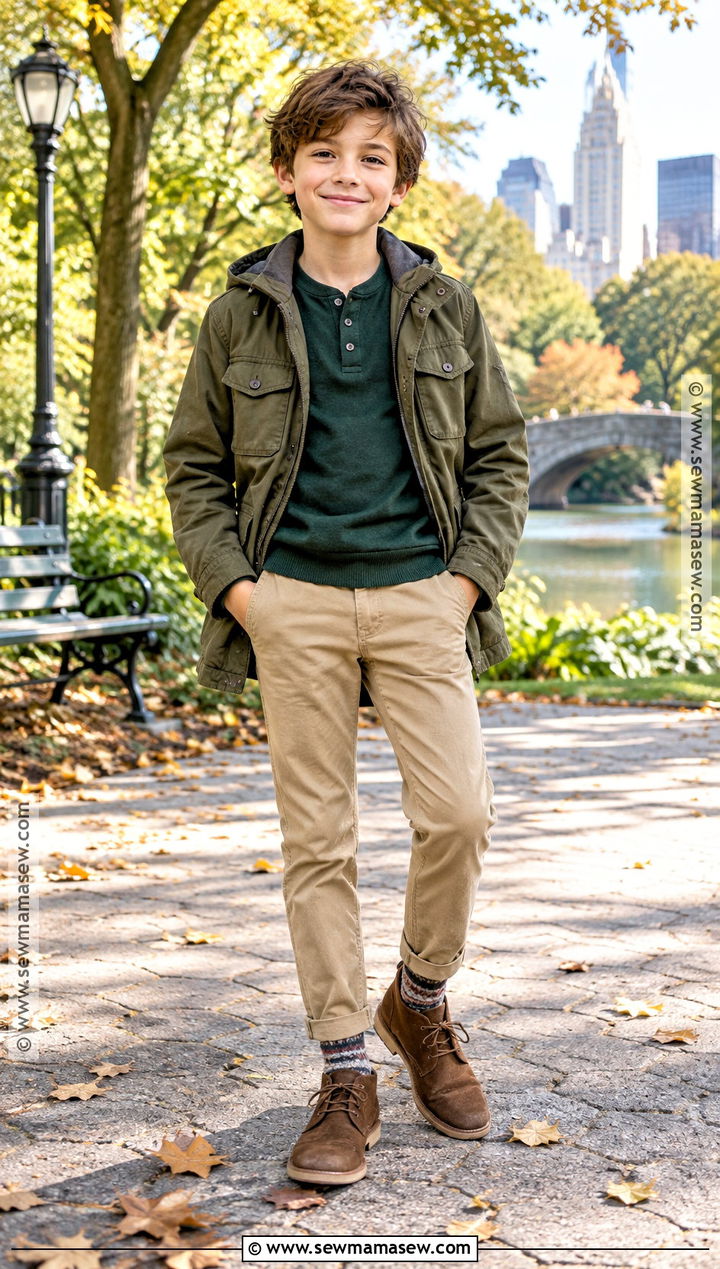 Henley Shirt With Chinos And Desert Boots - 25 Boy Fall Outfits