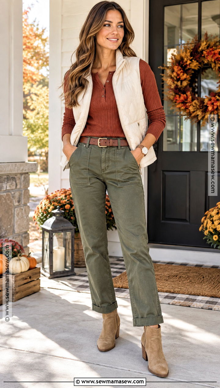 Henley Top And Utility Pants Thanksgiving Outfit - 25 casual thanksgiving outfits