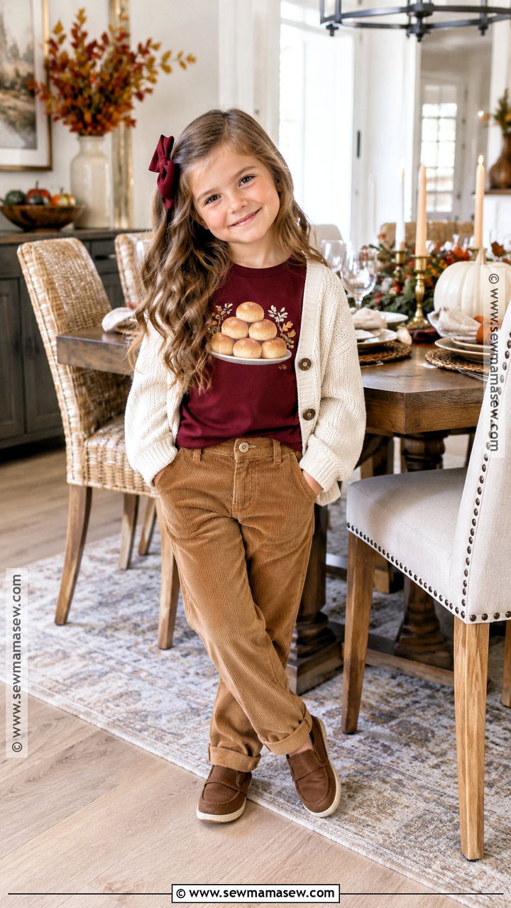 Here For The Rolls Shirt With Corduroy Pants - 20 kids thanksgiving shirts