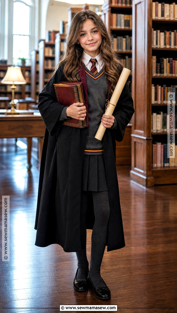 Hermione Granger Costume With Gray Sweater - 30 easy book character costumes for kids