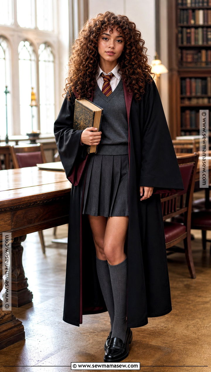 Hermione Granger Costume With School Robe - 30 curly hair costumes