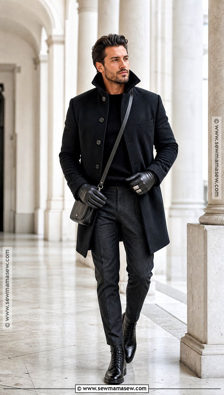 High Neck Coat Vampire Outfit - 30 modern vampire outfit ideas for men