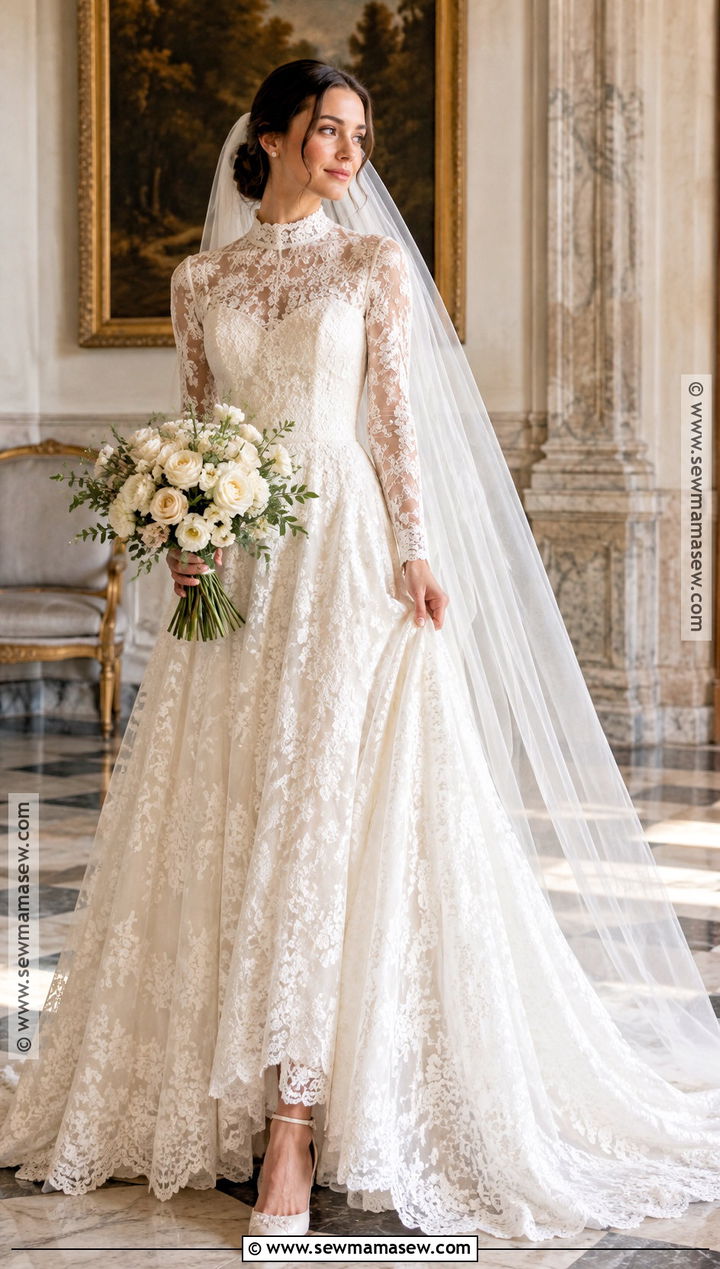 High Neck Fall Wedding Dress - 20 wedding dresses fall