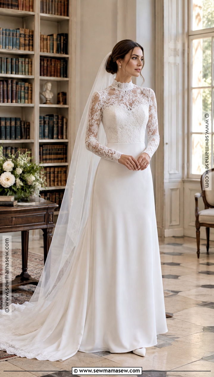 High Neck Lace Wedding Dress - 15 2026 Fall Wedding Dresses