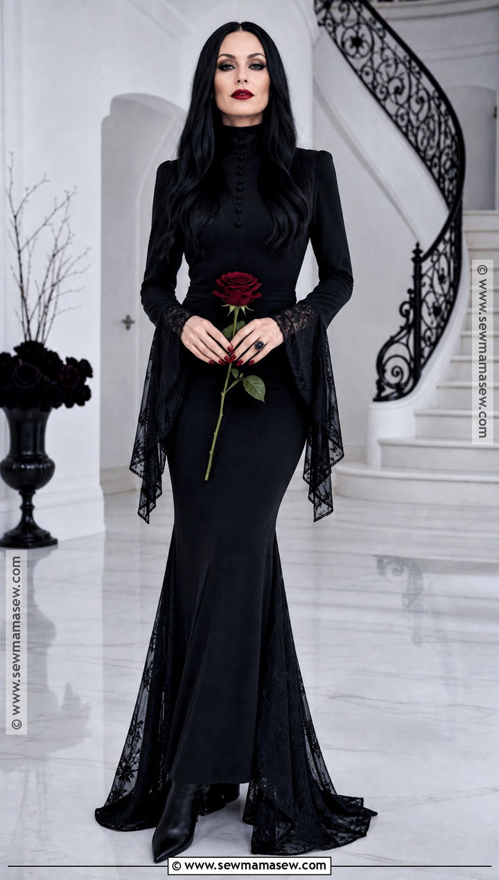 High Neck Morticia Addams Costume - 45 morticia addams costume ideas