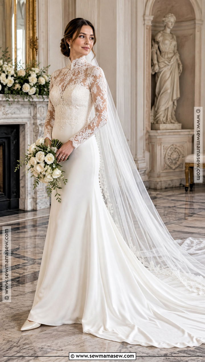 High Neck October Wedding Dress - 15 wedding dress october ideas