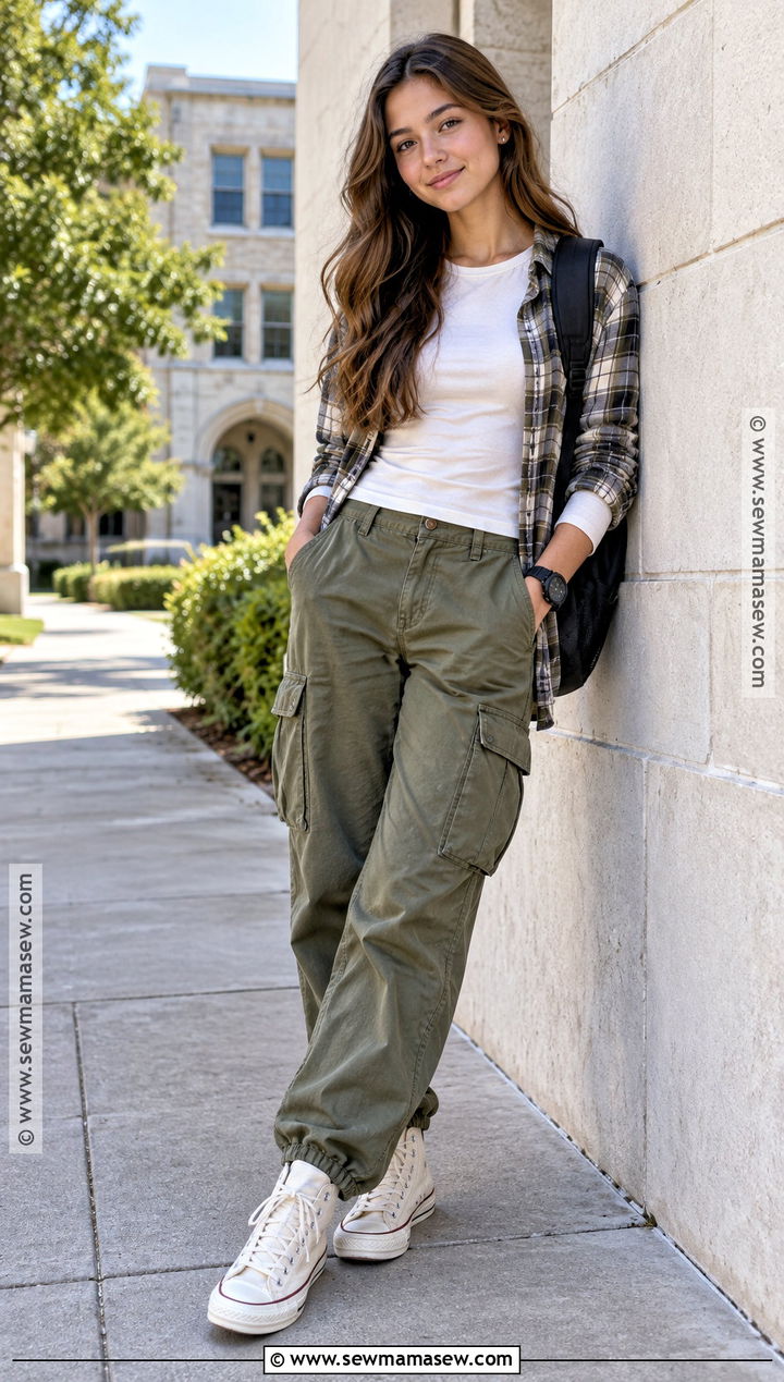 High Top Sneakers With Cargo Pants - 15 girls back to school shoes