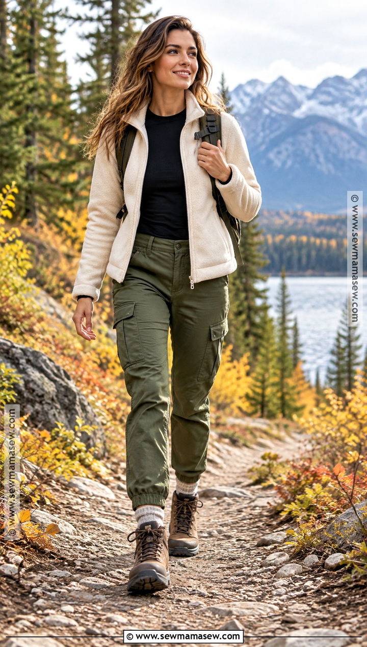 Hiking Boots With Cargo Pants And Fleece Jacket - 20 boots autumn outfit