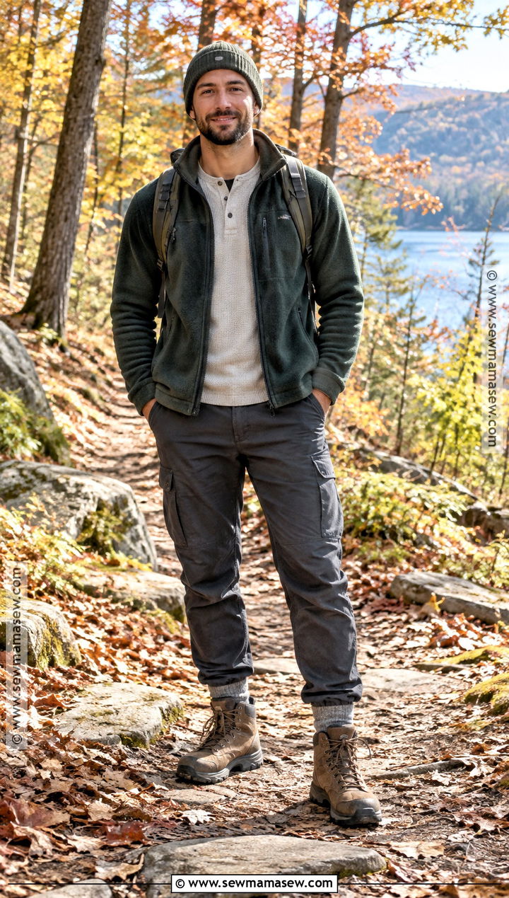 Hiking Boots With Utility Pants and Fleece Jacket - 15 fall shoes 2026 for men