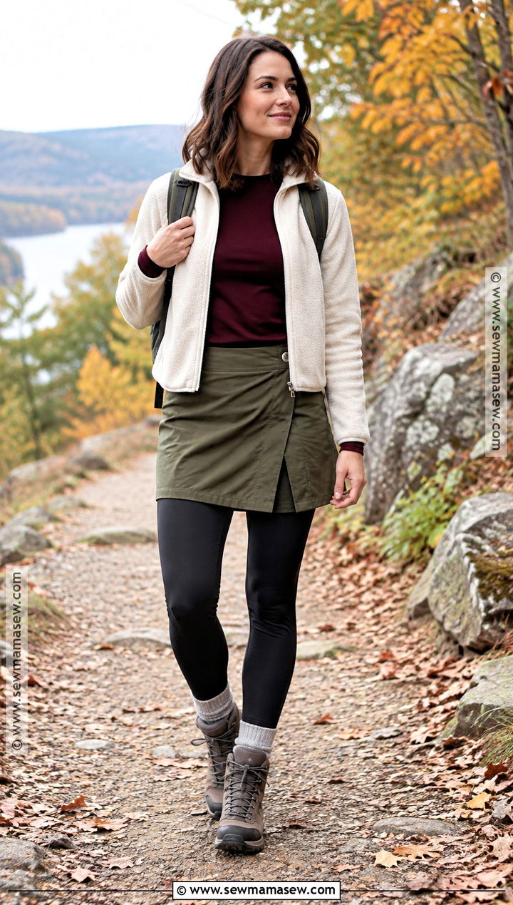 Hiking Skirt And Leggings Outfit - 25 fall hiking outfits for women