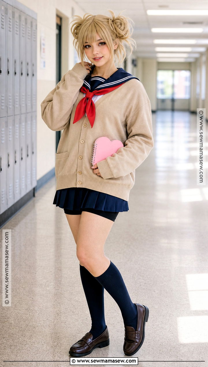 Himiko Toga Cosplay With Beige Cardigan - 30 seeu cosplay ideas
