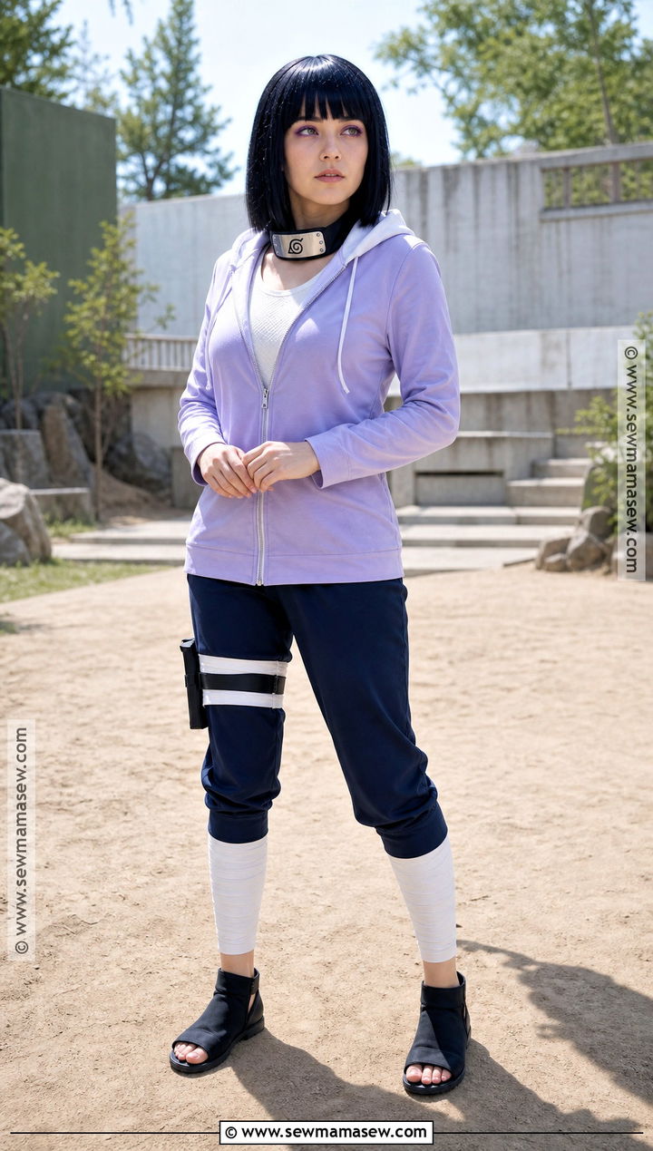 Hinata Hyuga Black Hair Cosplay With Lavender Hoodie - 30 cosplay black hair ideas