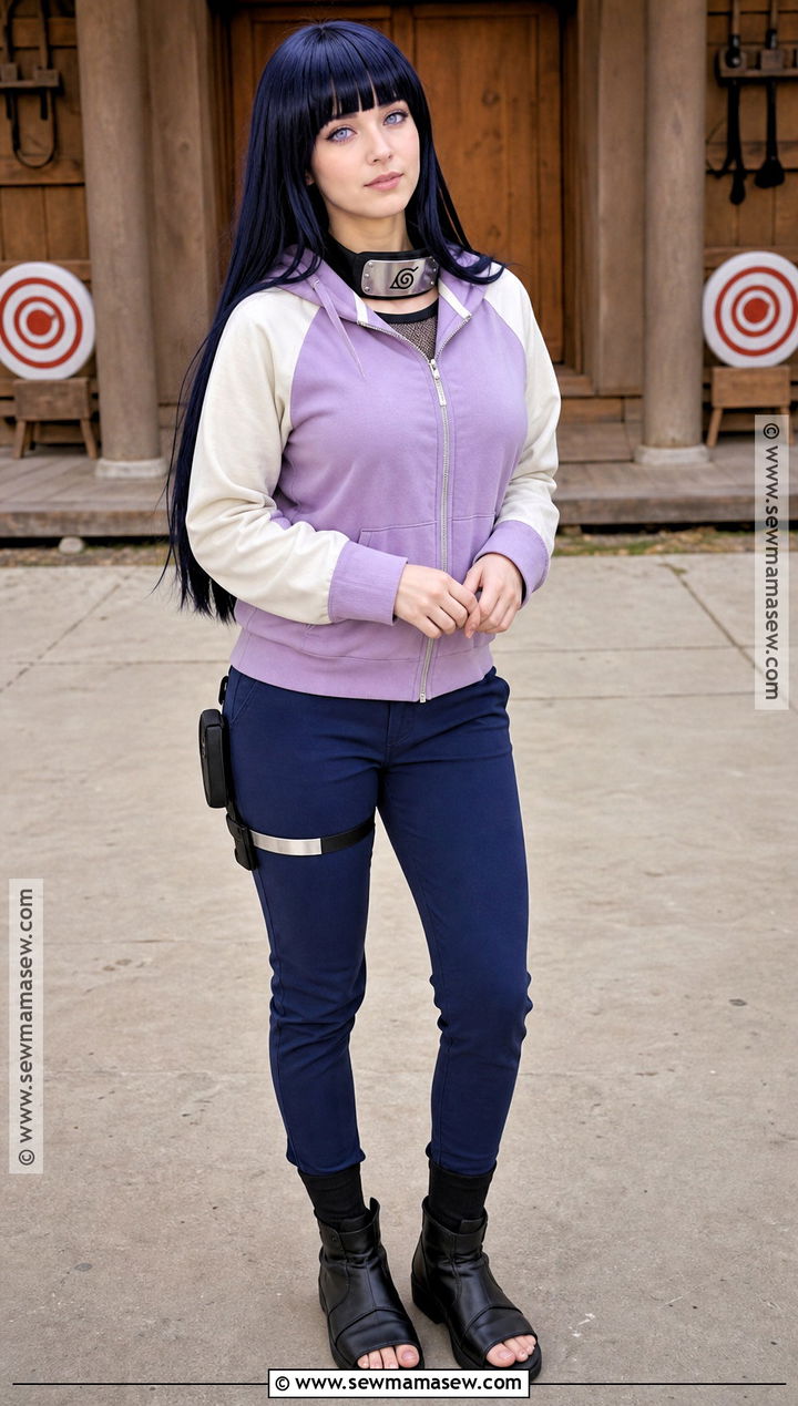 Hinata Hyuga Cosplay With Lavender Hoodie - 30 simple cosplay ideas for women