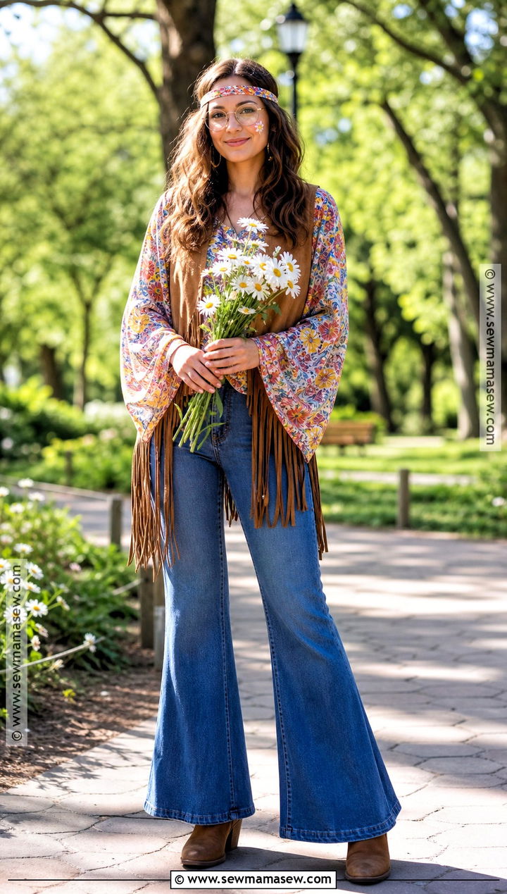 Hippie Costume With Flared Jeans - 30 basic costume ideas