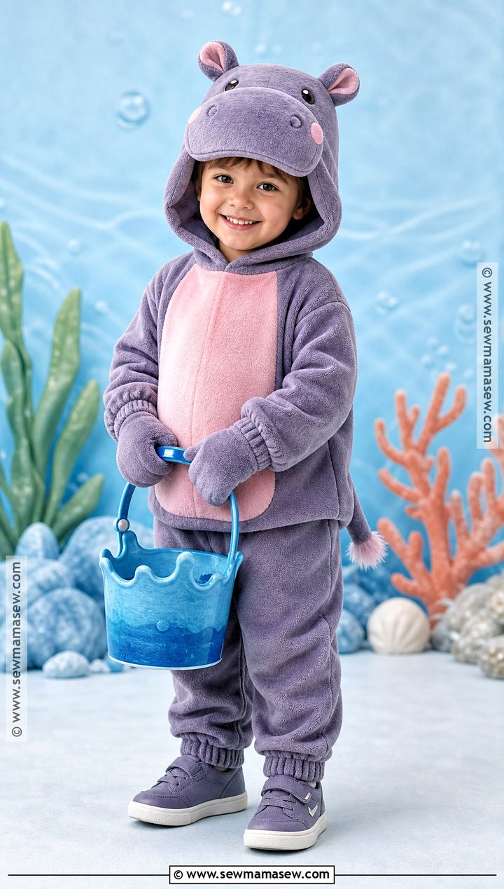 Hippo Costume With Pink Belly - 35 animal costumes for kids