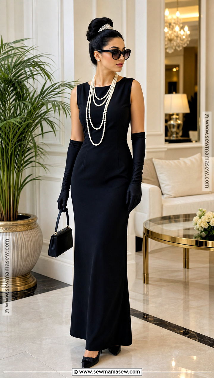 Holly Golightly Costume With Black Dress - 30 character costume ideas
