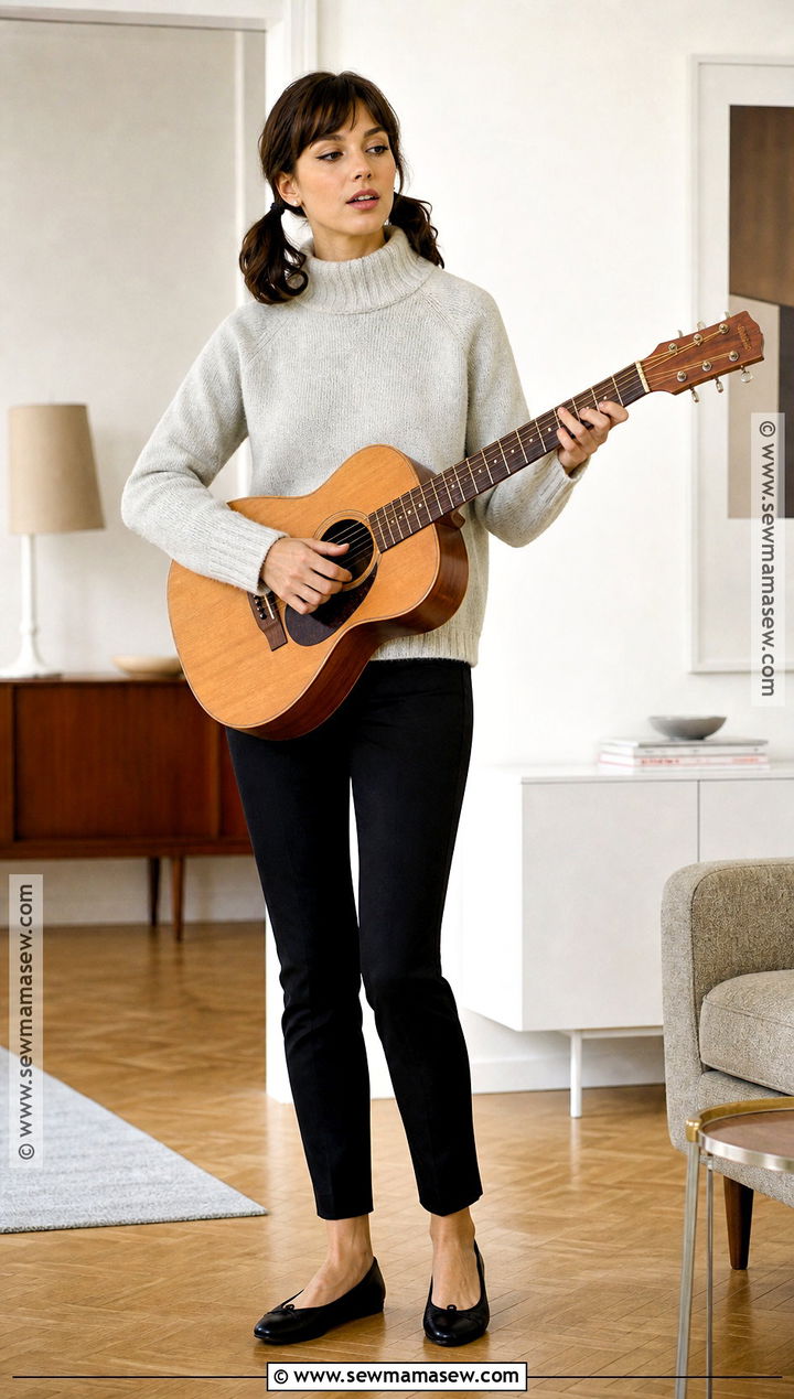 Holly Golightly Costume With Gray Sweater And Black Pants - 30 holly golightly costume ideas